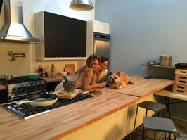 Chrissy Teigen filming her cookbook “Cravings” at 2010 Studios in Los Angeles using the outstanding home kitchen set. Professional kitchen stage with stainless steel appliances, butcher block counters, and full crew production. 2010 Studios is a premier filming location for celebrity chefs, cookbook photography, branded food content, and cooking shows, offering green production options, prop rentals, secure on-site parking, and easy ground-level load-in.