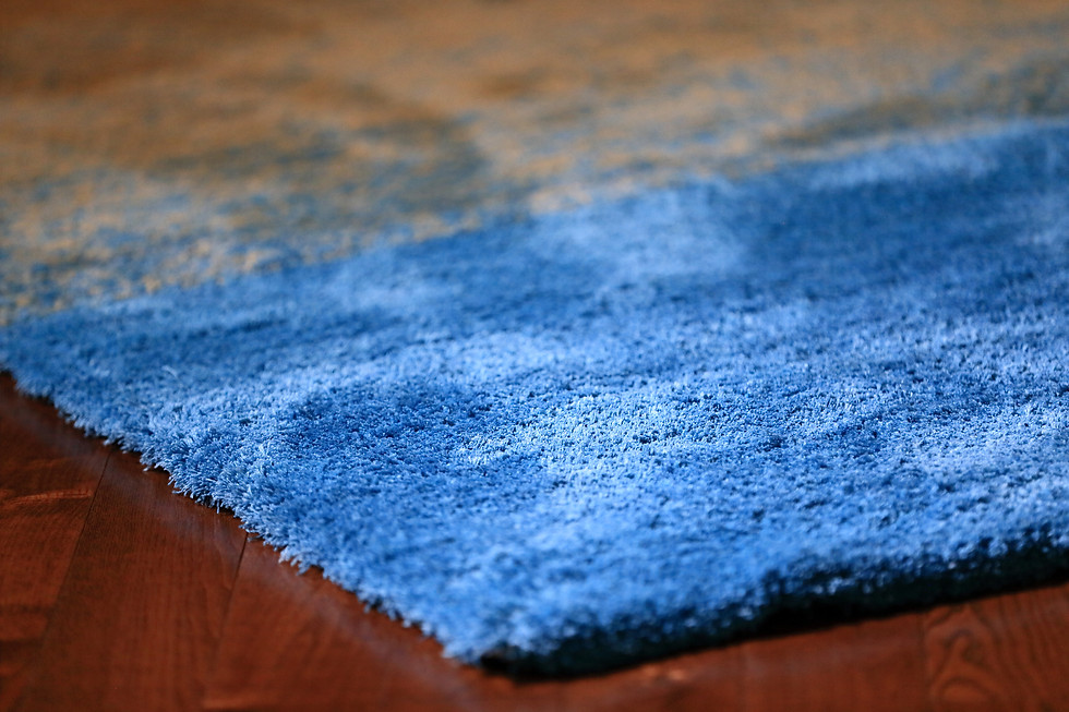 縮圖：Highlight Blue Shaggy Rug
