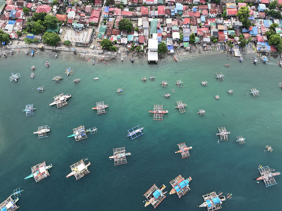 A drone view shows fishing vessels docked in Subic Bay, Zambales province, Philippines, July 9, 2026. The Philippines marks the 10th anniversary of the international arbitral ruling that invalidated China's expansive claims in the South China Sea.