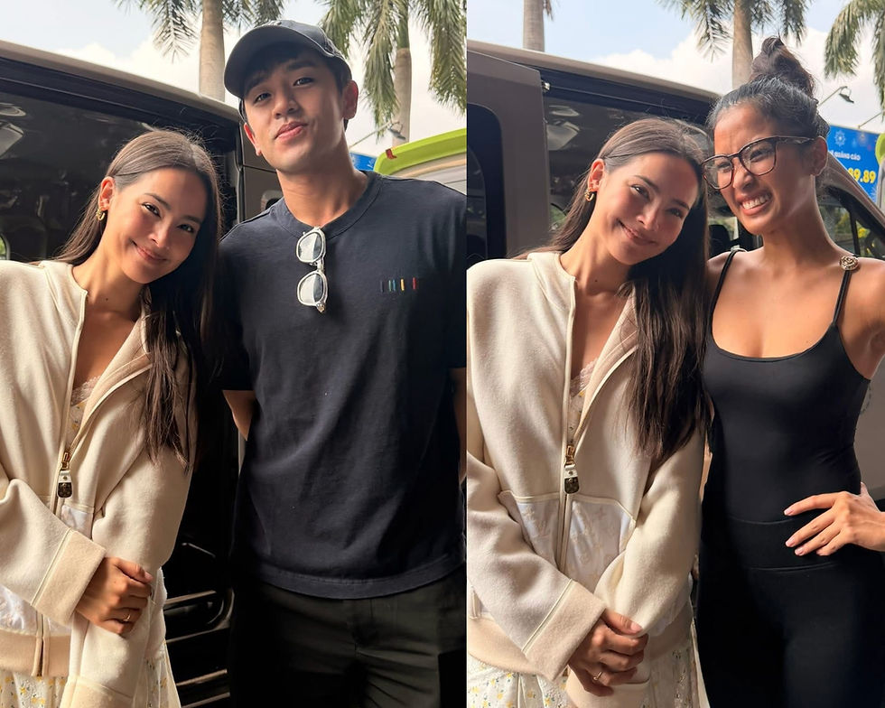 David Licauco, Shuvee Etrata bump into Thai actress Yaya Sperbund in Vietnam