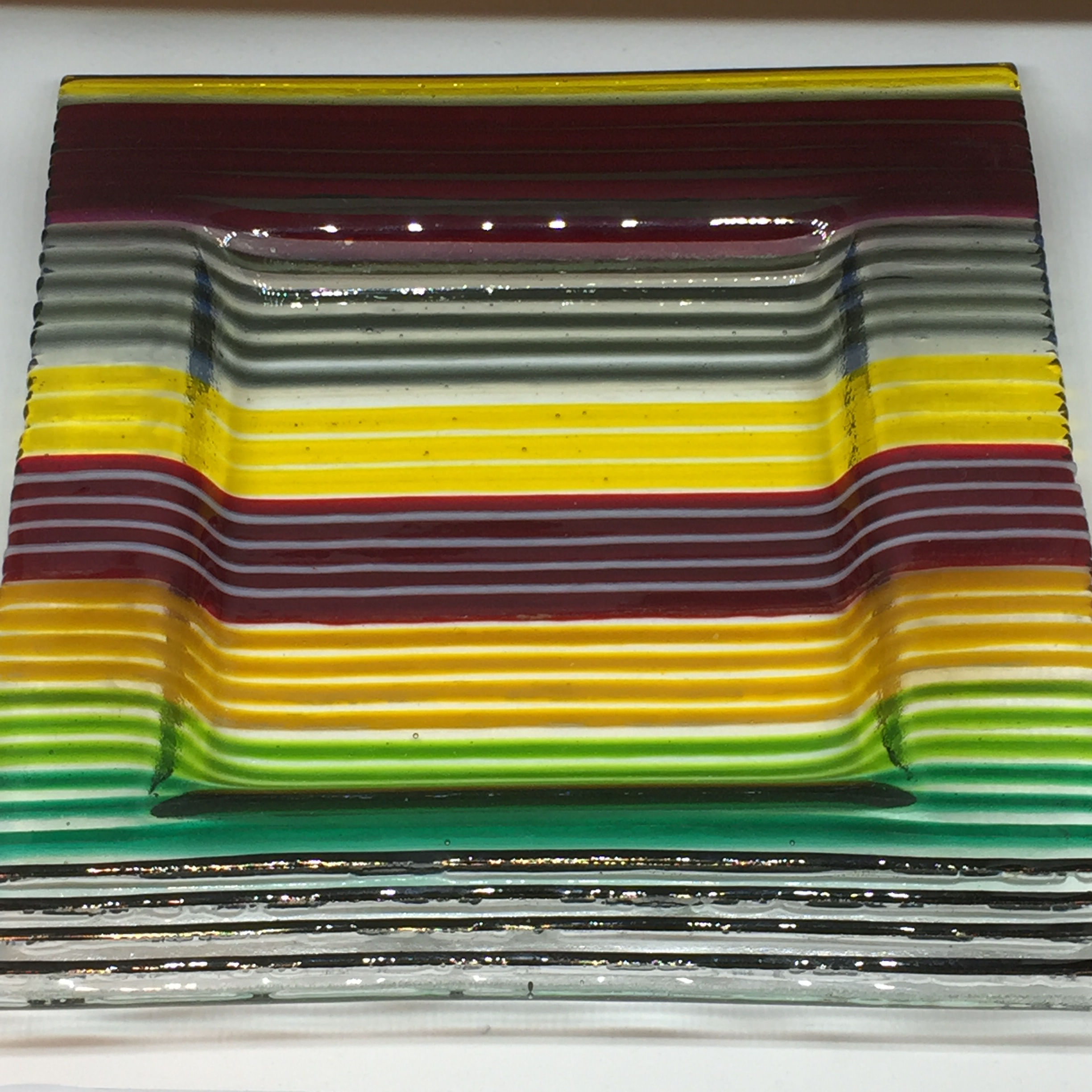Stripcut 20cm Multicolour Square Dish
