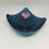 Thumbnail: Petrol blue transparent glass with pink heart 9cm x 9cm