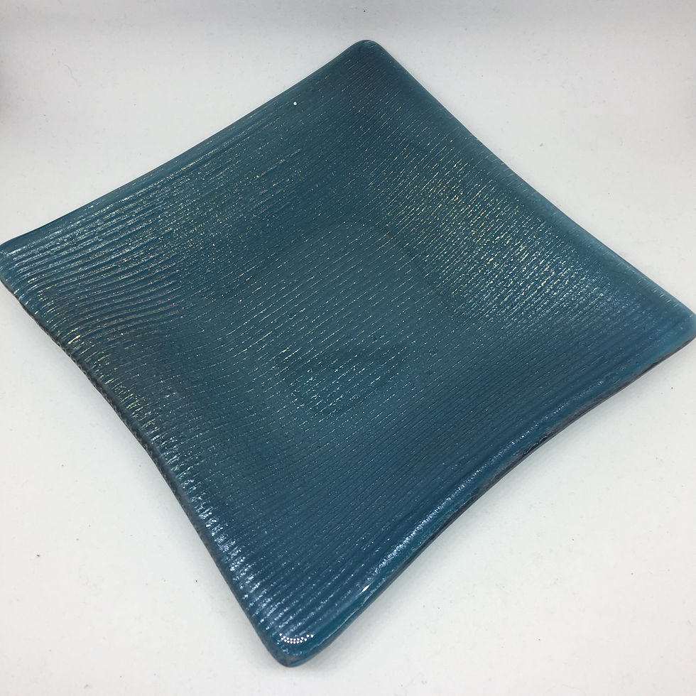 Thumbnail: Peacock Blue with rainbow irid sparkle 15cm x 15cm