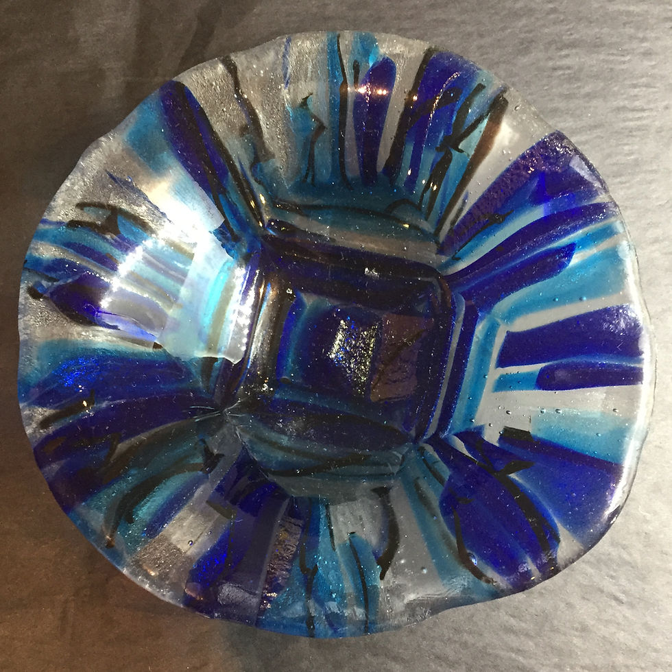 Chop Bowl in blues 16cm diameter