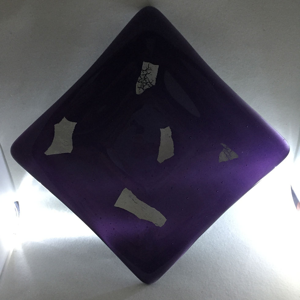 Thumbnail: Deep Purple and Silver Dish 15cm x 15cm