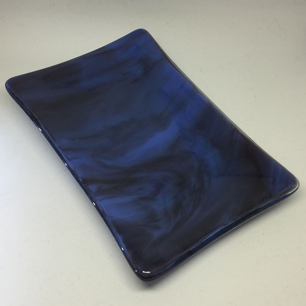 Thumbnail: Blue and purple wispy dish 15cm x 10cm