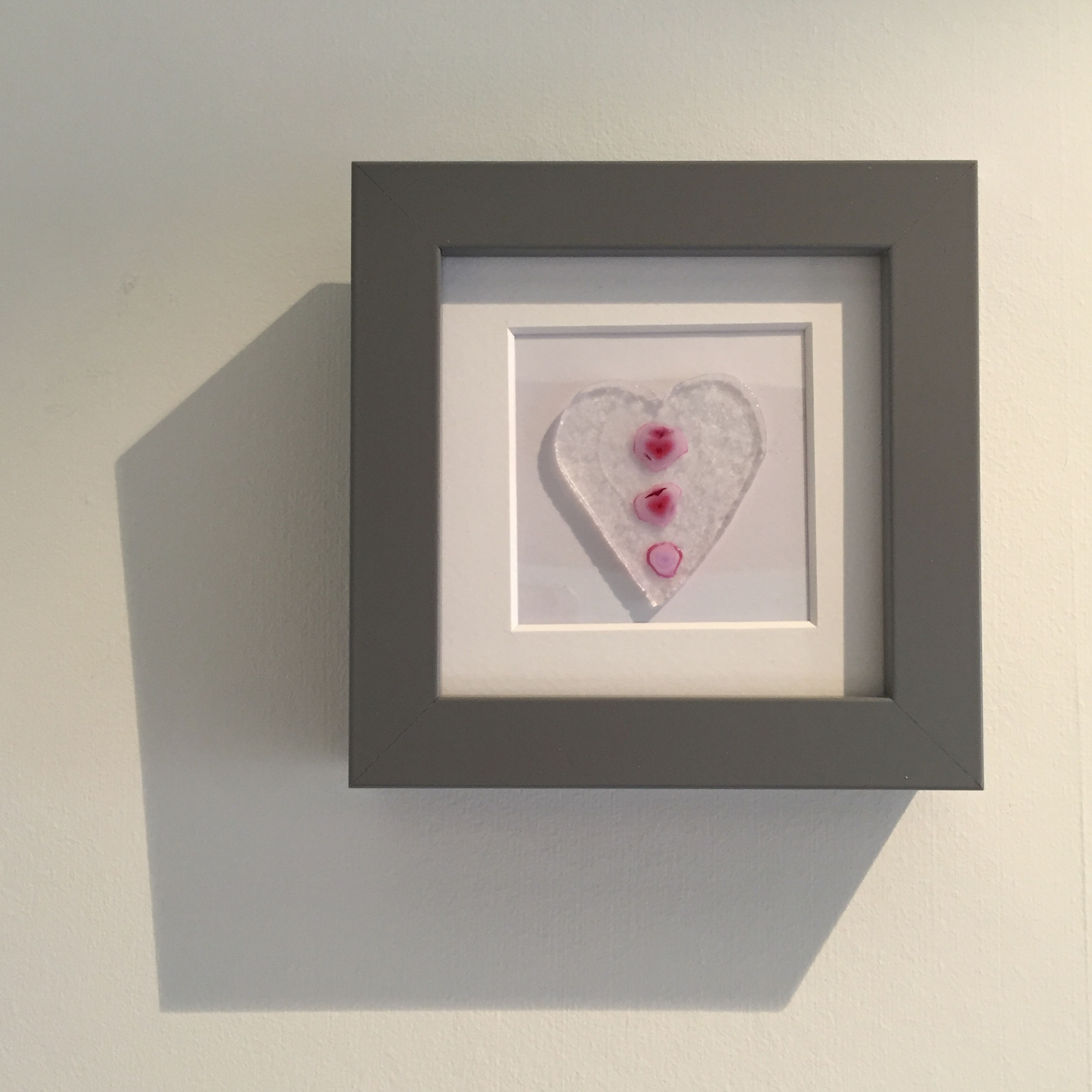 Pink Roses Heart Picture 10cm x 10cm