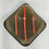 Thumbnail: Cheeky little bronze trinket dish with orange stripes 9cm x 9cm