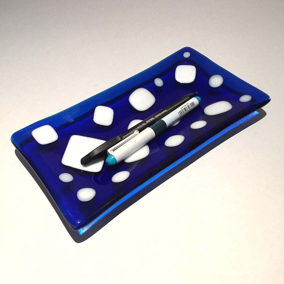 Thumbnail: Bright Blue Dotty Dish 24cm x 13cm