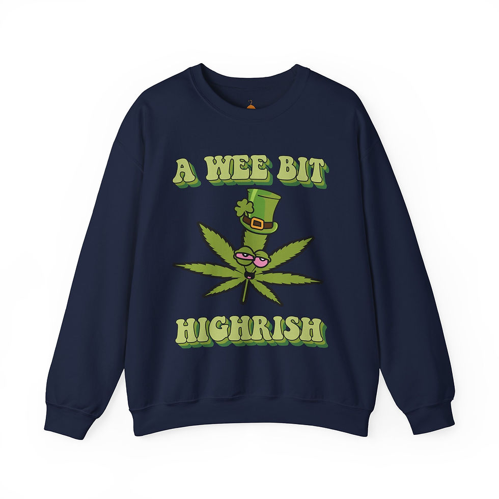 Thumbnail: A Wee Bit Highrish Sweatshirt, Funny Weed Smoking St. Patricks shirt, St. Pattys