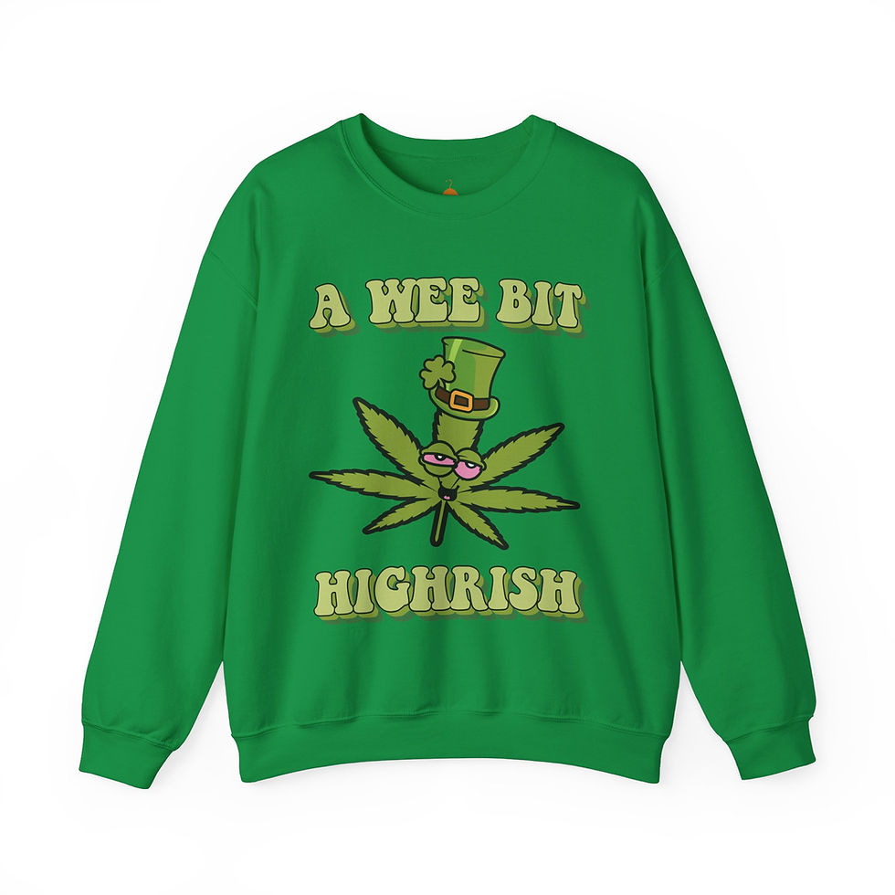Thumbnail: A Wee Bit Highrish Sweatshirt, Funny Weed Smoking St. Patricks shirt, St. Pattys