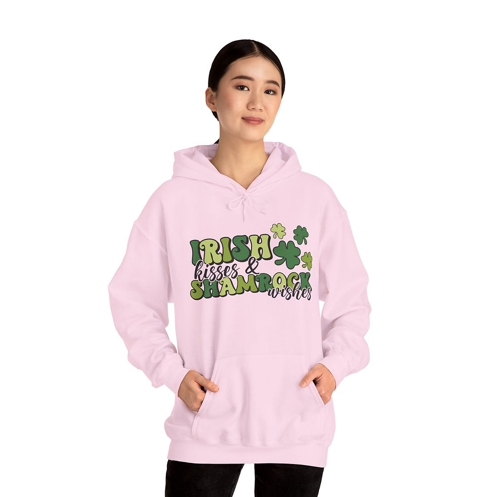 Thumbnail: Irish Kisses & Shamrock Wishes Hoodie, St.Patrick's Day Lucky Clover sweater