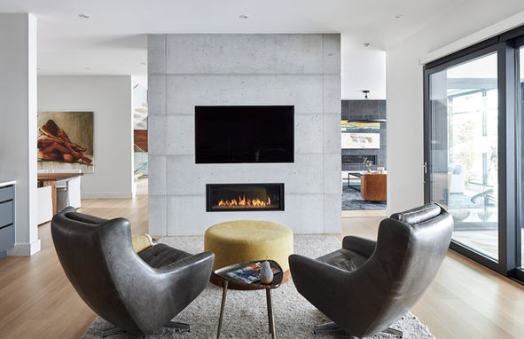 modern fireplace design, home renovation burlington, modern home design