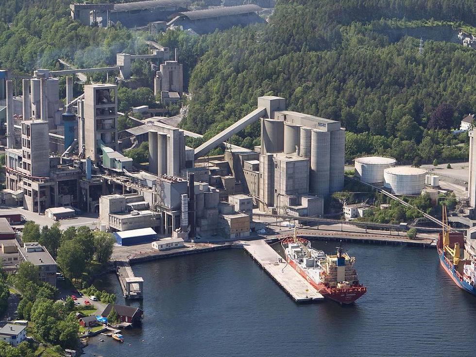 HeidelbergCement Norcem Plant, "HeidelbergCement has committed itself to reduce its specific net CO₂ emissions per tonne of cement by 30% compared to 1990 by 2030. This target has been approved by the Science Based Targets initiative (SBTi) and is in line with the goals of the Paris Agreement, making HeidelbergCement the first cement company worldwide to have approved science-based CO₂ reduction targets. By 2019, HeidelbergCement has already achieved a reduction of 22%. The company has announced that by 2030, 80% of its research and development budget will be spent on the development of sustainable products. HeidelbergCement will realise its vision of carbon-neutral concrete by 2050 at the latest."