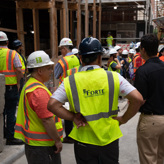 Construction workers standing