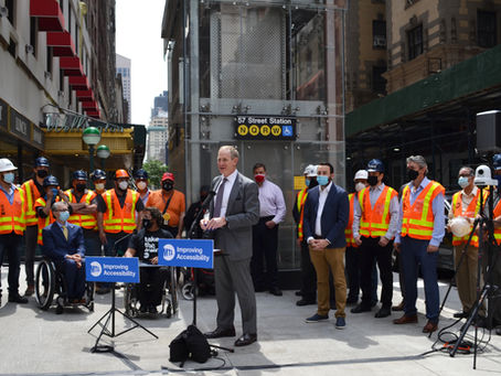 Elevators at 57th Street Station in Manhattan Were Completed Ahead of Schedule!