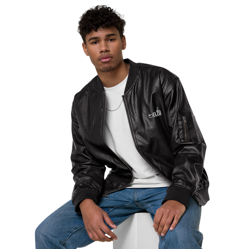 Thumbnail: KEZ - Leather Bomber Jacket