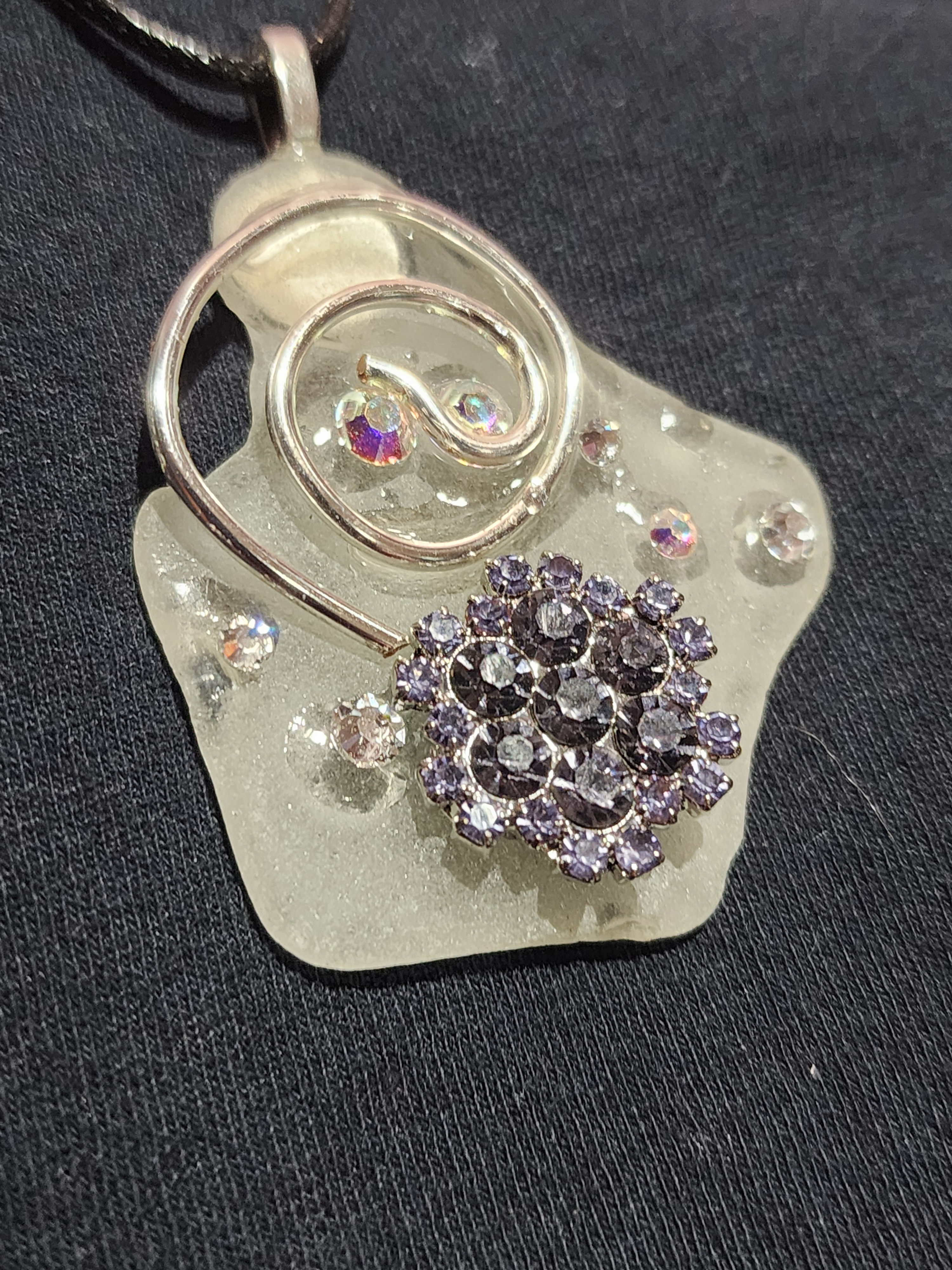 White Seaglass w/purple