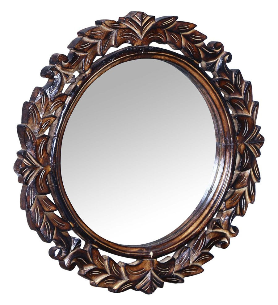 Thumbnail: Rustic Carved Wood Mirror Frame