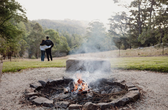 Panoramic view of native bushland and Mt Baw Baw from Mirador Springs Retreat in Trafalgar South
