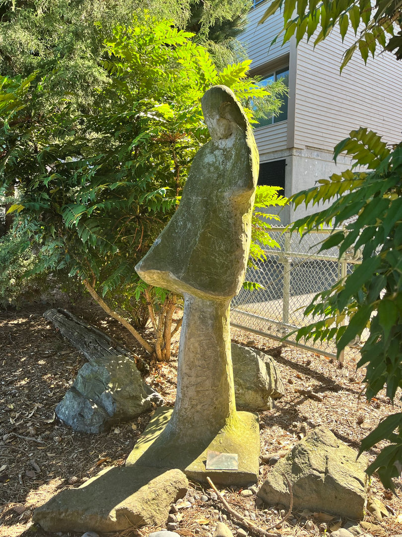 mushroom girl statue