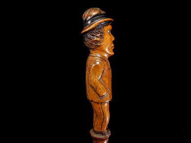 A Grotesque Folk Art Caricature Gentleman Walking Cane Circa 19th Century.
Item: 154