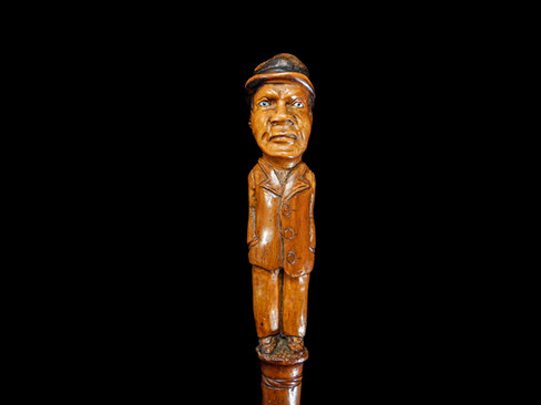 A Grotesque Folk Art Caricature Gentleman Walking Cane Circa 19th Century.
Item: 154