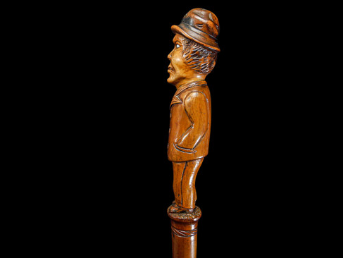 A Grotesque Folk Art Caricature Gentleman Walking Cane Circa 19th Century.
Item: 154