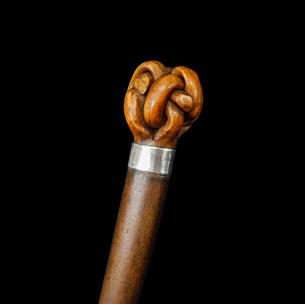 A Pizzle Cane with Crown Knot C.1902.