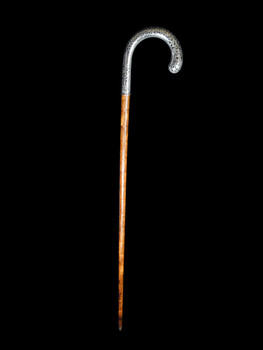 A Fine Silver Niello Walking Cane Circa 20th Century.