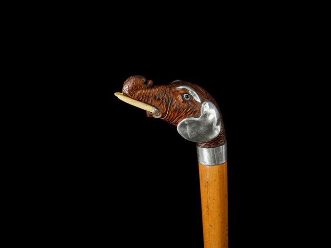An Elephant Head Walking Cane (Robert Pringle) C. 1902 Item: 144