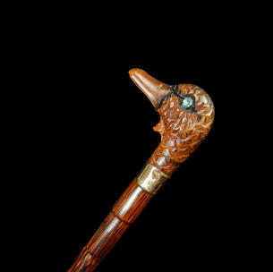 A Duck Head Walking Cane C. 20th Century.