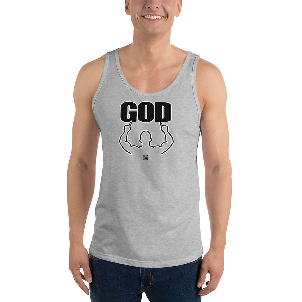 Thumbnail: Men's 2 Hand GOD Logo Tank Top in Black and White