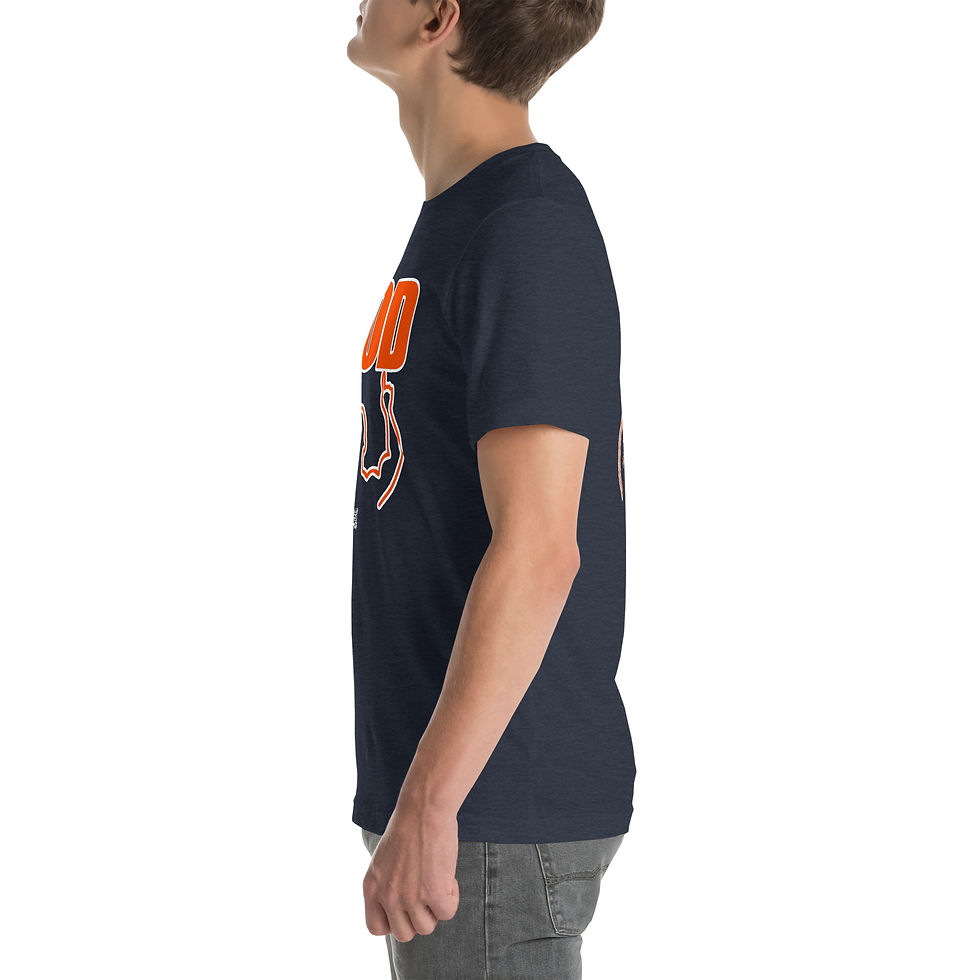 Thumbnail: Mens Shorts In Navey Blue, White, And Orange With 2 Hand GOD Logo