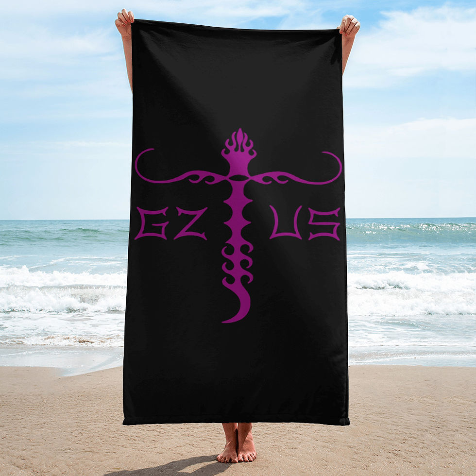 GZUS Cross Towel in Purple and Black