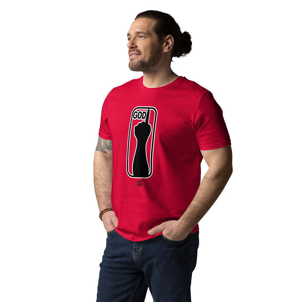 Thumbnail: Men's 1 Hand GOD Logo T-shirt in Black and White
