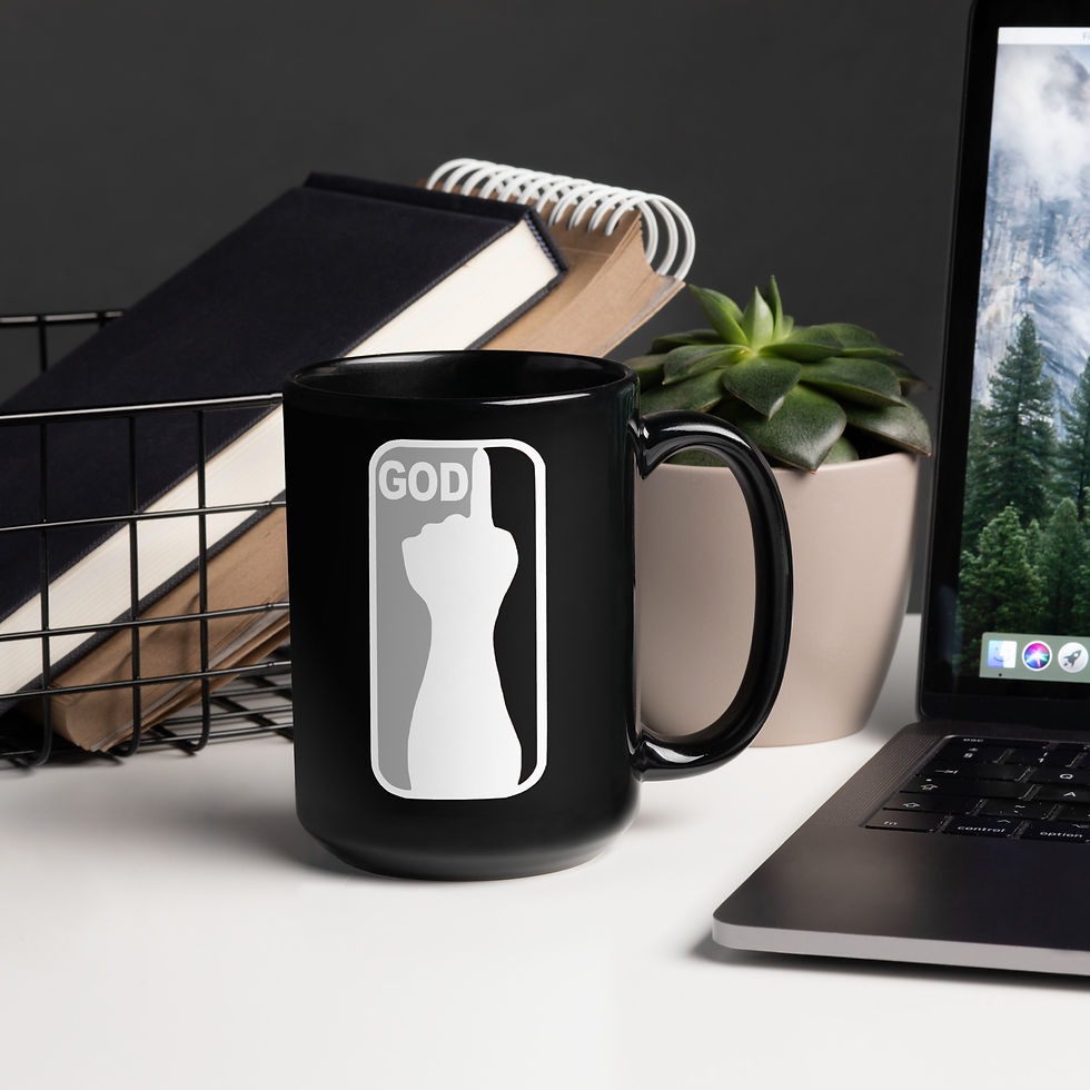 Black Glossy Mug GOD Logo