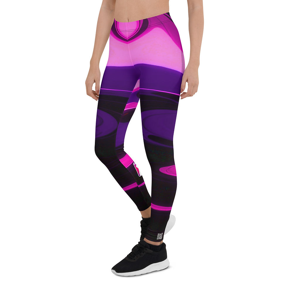 Thumbnail: 's Women's Leggings GOD Logo Purple, Pink and Black