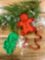 Red Gingerbread cookie cutter and candy cane