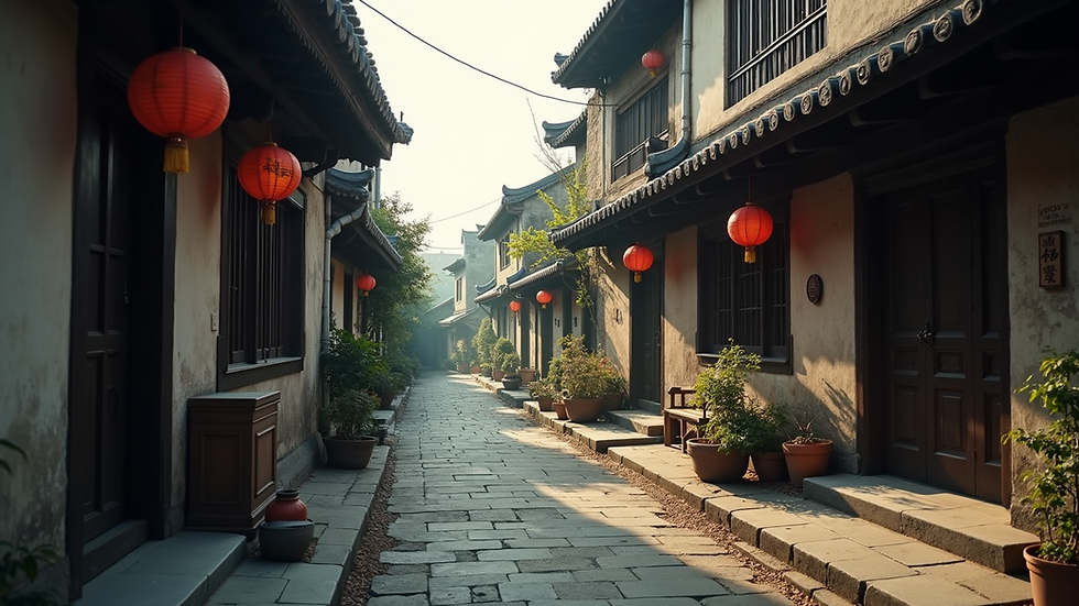 Eye-level view of the Old Hutong houses with traditional architecture