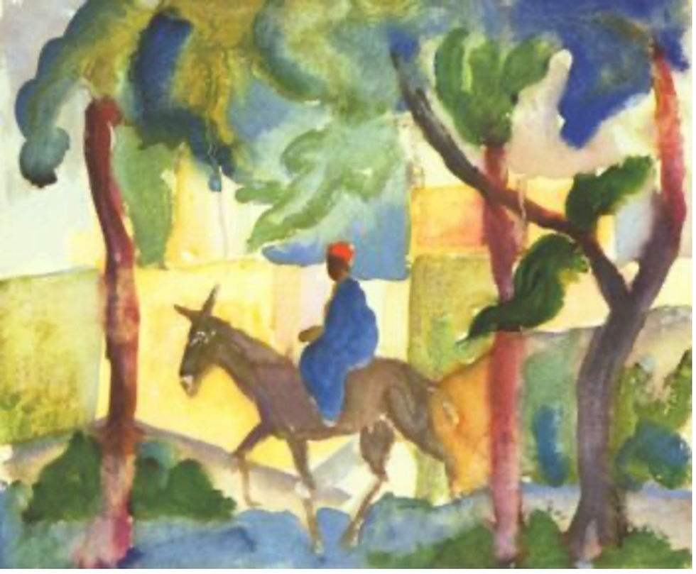 August MACKE - Cavalier sur un âne (1914)