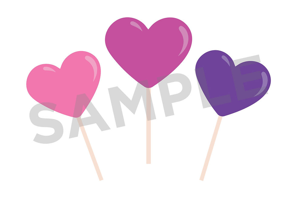 Thumbnail: Heart Lollipops Clip Art Set, Valentine Clipart, Candy Clipart, PNG, SVG, VECTOR