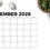 Thumbnail: 2026 8.5 x 11 Inch Bold Sans Serif Calendar Template, Calendar PDF, Printable Calendar, Blank Calendar