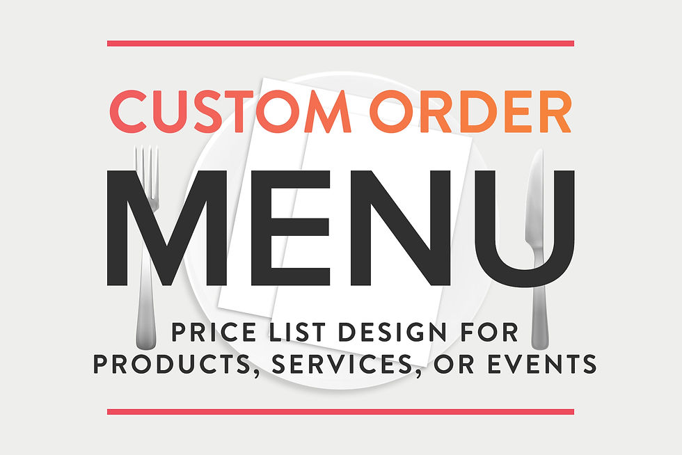 Custom Menu Design, Graphic Design Service, Custom Graphic Design, Custom Price List, Service Menu, Product Menu