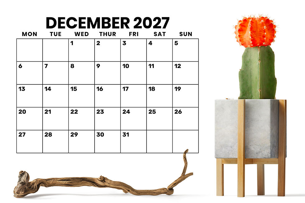 Thumbnail: 2027 8.5 x 11 Inch Large Number Calendar Template, Monday to Sunday, Calendar PDF, Printable Calendar, Big Letter Calendar