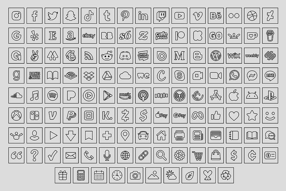 Thumbnail: Square Minimalist Outline Social Media Icons, Square Icons, Social Media Symbols, PNG, SVG, VECTOR