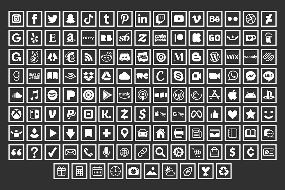 Thumbnail: Square Outline Social Media Icons Set, Square Icons, Social Media Symbols, PNG, SVG, VECTOR