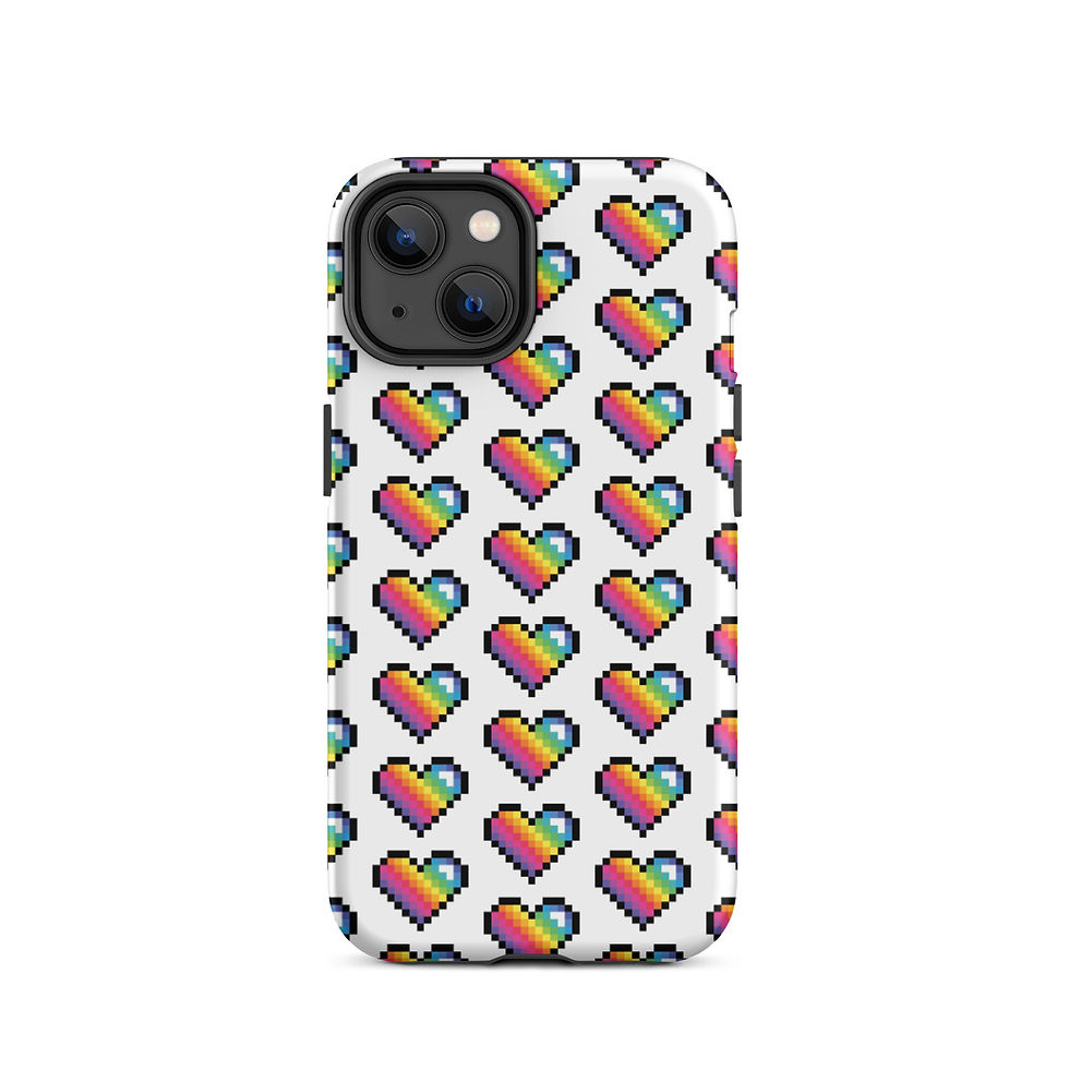 Thumbnail: 8-Bit Rainbow Heart Tough iPhone case