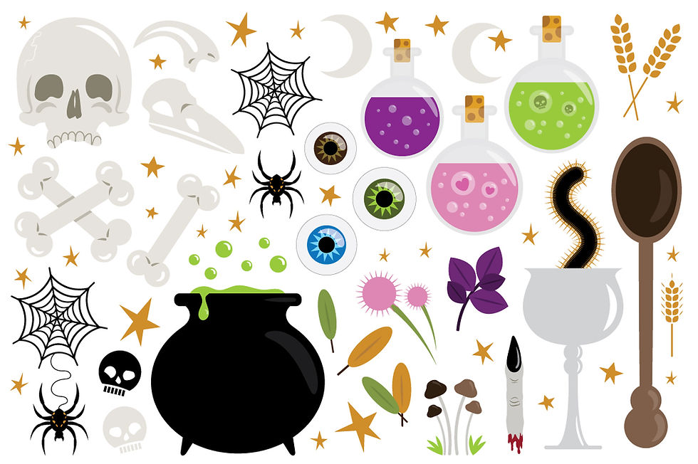 Thumbnail: Witches Kitchen Clip Art Set, Halloween Graphics, PNG, SVG, VECTOR