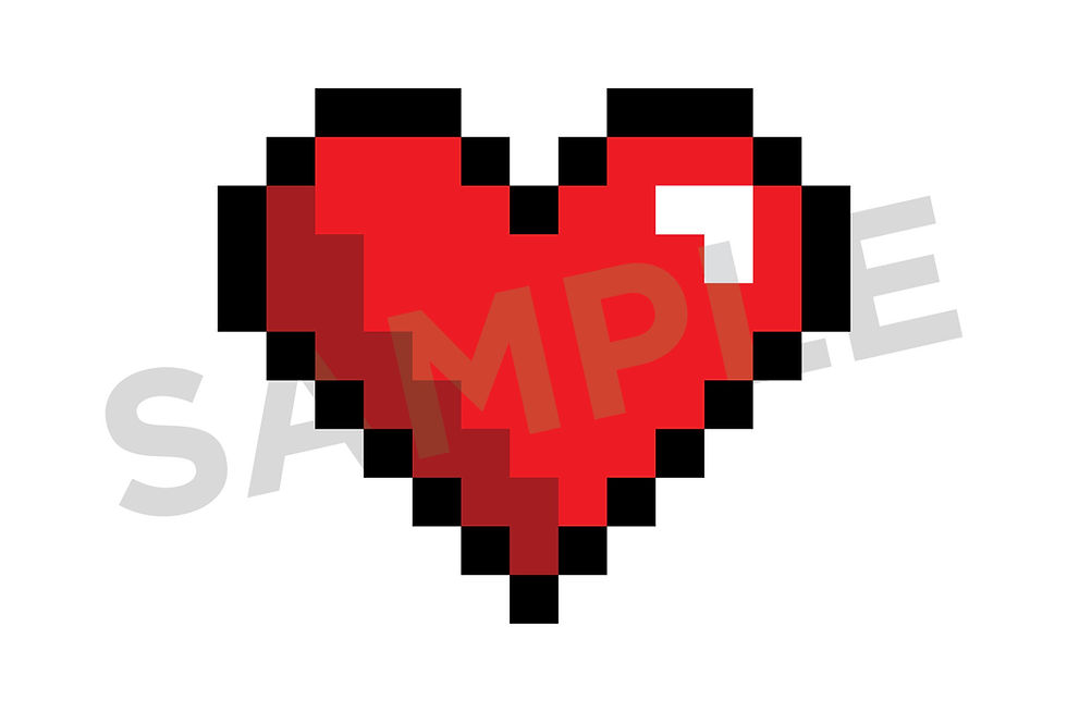 Thumbnail: Pixel Heart Clip Art Set, Pixelated Heart Shape, PNG, SVG, VECTOR, 8-Bit Heart Symbol, Video Game Clip Art, Retro Gaming